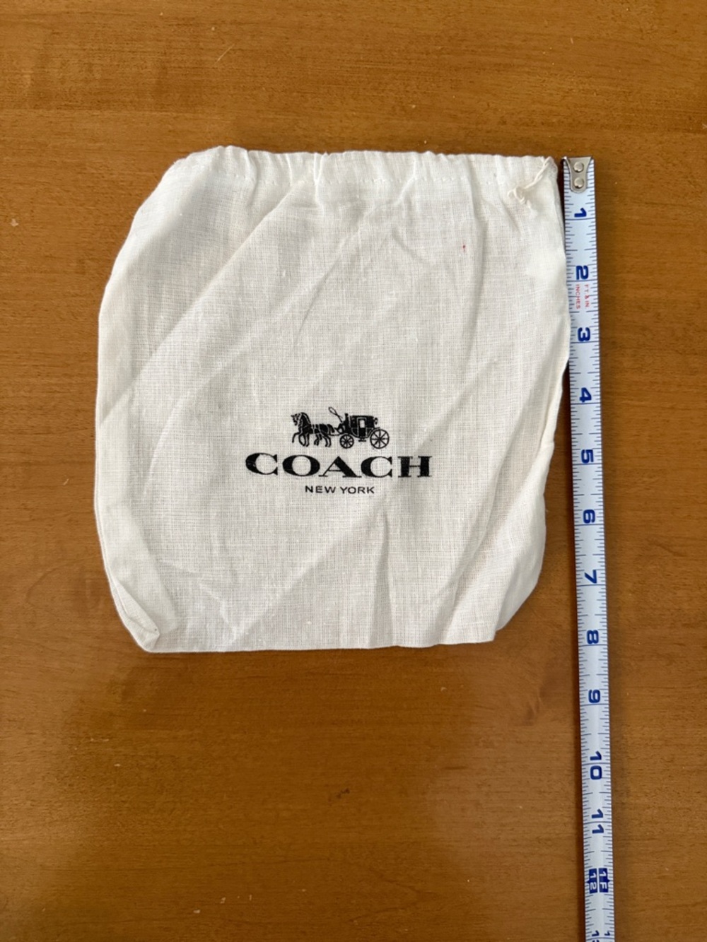Coach White lightweight Canvas Dust Pouch with Black Logo